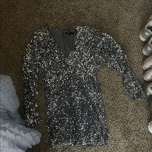 Forever 21 Shimmering Silver Sequin Dress